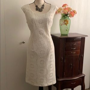 Adrianna Papell White Lace Dress